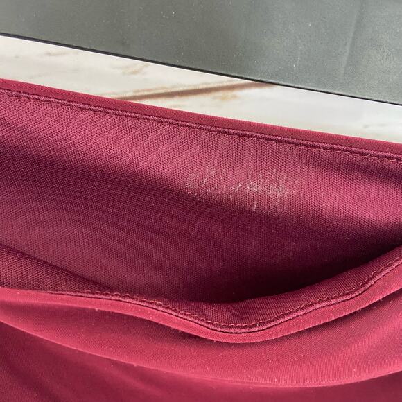 Windsor S Maroon One Shoulder Thin Spaghetti Strap Ruched Side Mini Dress - Picture 11 of 11